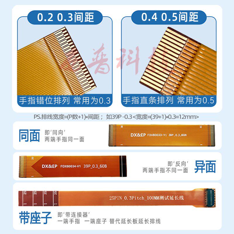 速发25P P 45P 51Pi 0.m间距同/反向 FPC软排线MIPI液晶屏延长线