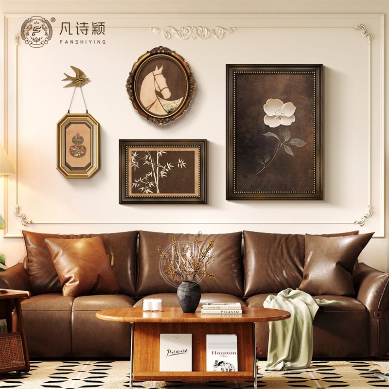 速发法式复古风客厅沙发背景墙装饰画风卧室床头挂画餐厅画艺术感