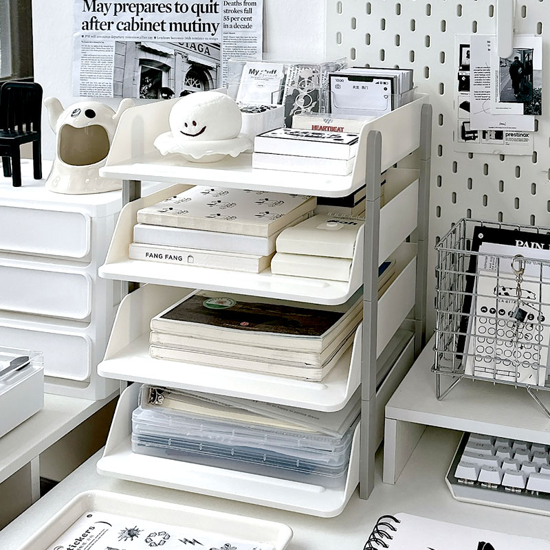 速发宿舍文件收纳盒收纳神器收纳架资料室试置物架学生书桌办公卷