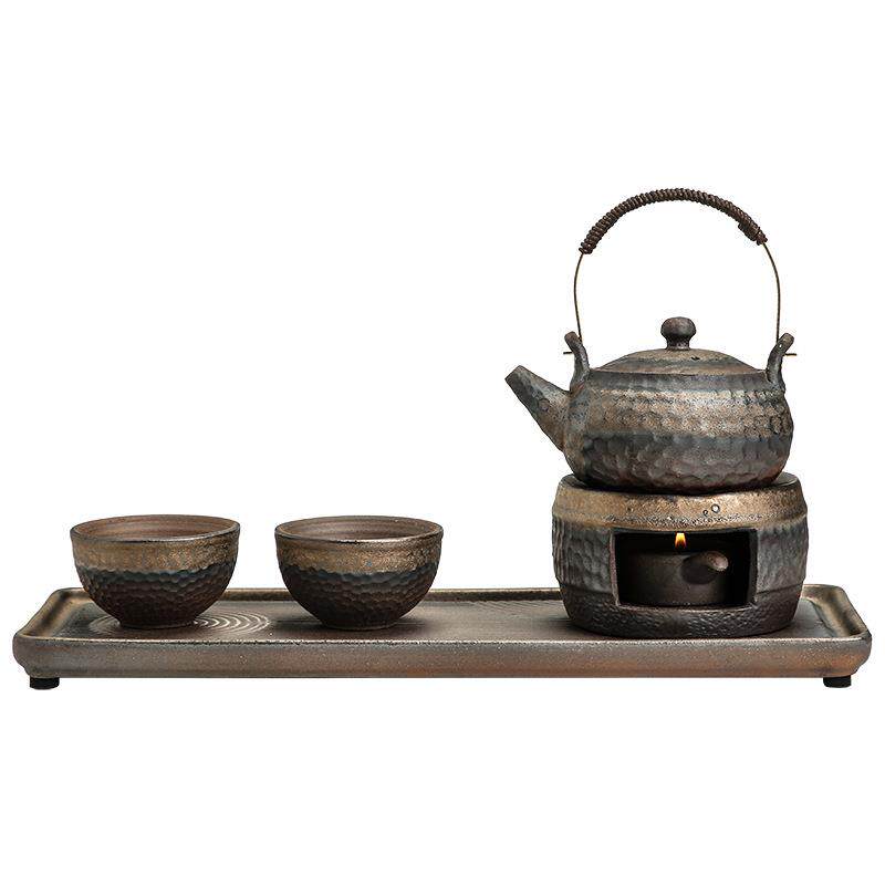 日式手工锤纹茶器提梁壶套组家用简约温茶煮茶功夫茶具礼盒套装