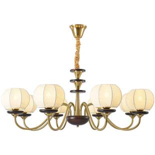 新中式客厅吊灯法式高端铁艺实木低户型中古风家用禅意餐厅卧室灯