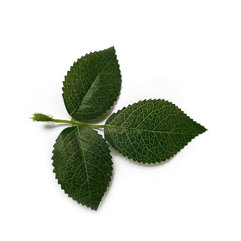 仿真植物玫瑰叶子人造丝网花布料假玫瑰花叶片插花配件仿真玫瑰叶