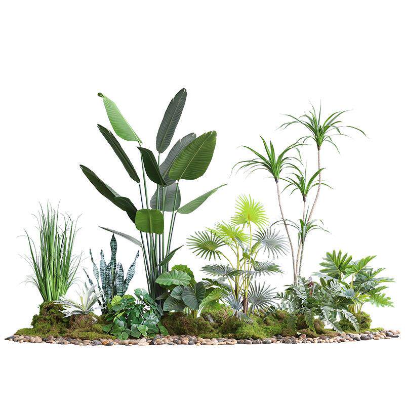 服装店橱窗仿真绿植造景假植物室内美容院装饰景观仿生干花摆件