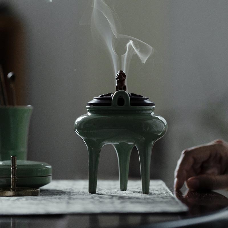 刻炉瓶三事香纯道束套组打香篆套装铜香炉SSR具入香门家用檀香沉