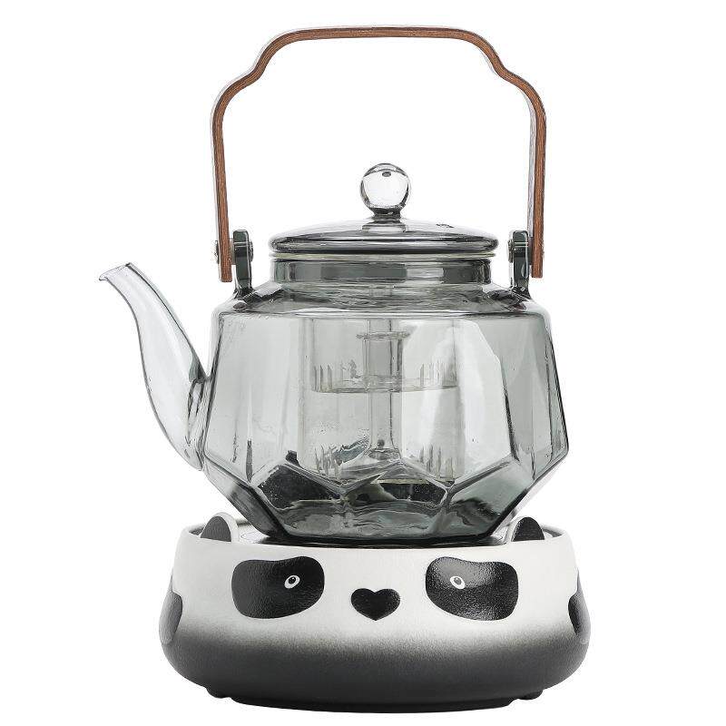 熊猫靓仔电陶炉家用围炉煮茶器具玻璃壶耐高温电热炉泡茶壶电磁炉