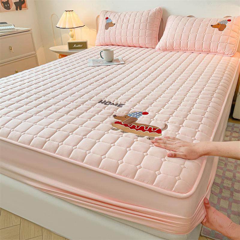 加厚大豆夹棉床笠单件儿童床单罩席梦思床垫保护罩床套三件套,床上用品,床裙,淘宝优惠券,粉丝福利购,淘宝优惠卷