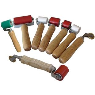 手动木柄硅胶压轮PVC防水膜铁氟龙压辊滚筒黄铜塑料焊枪配件滚轮