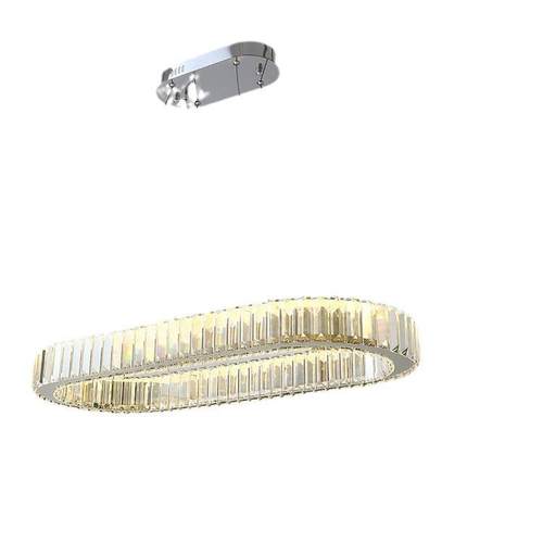 led极简餐厅吊灯轻奢大气网红水晶吊灯椭圆形餐桌饭厅吧台吊灯