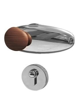 中古风极简银色复古铜房间静音家用木门锁具石来运转磁吸门锁