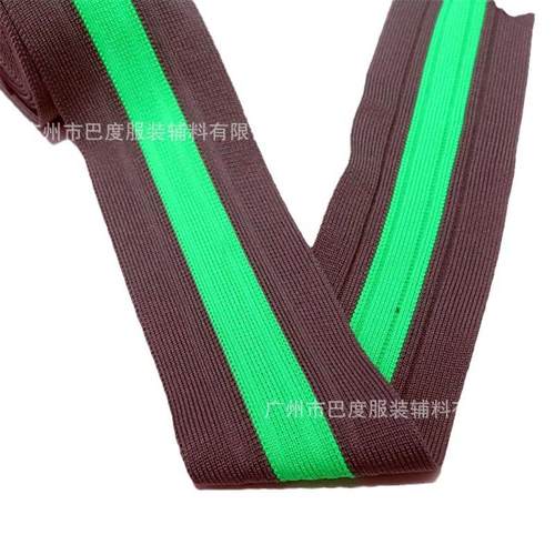 新款针织彩色间条织带裤腿侧边彩色微弹织带厂家现货