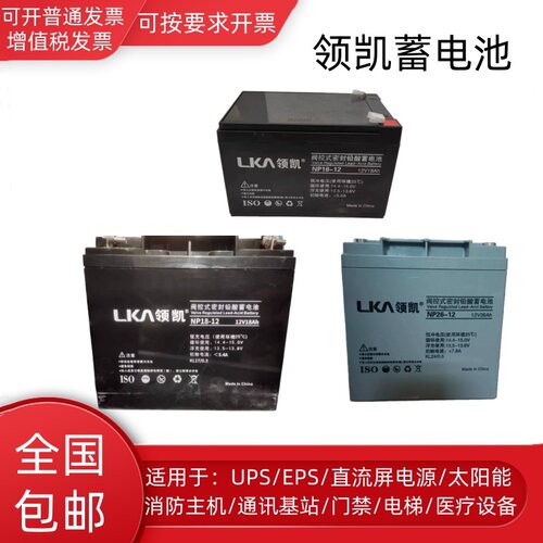 领凯NP18-12 12V18AH26AH55ah36V集中应急照明电源全新备用蓄电池
