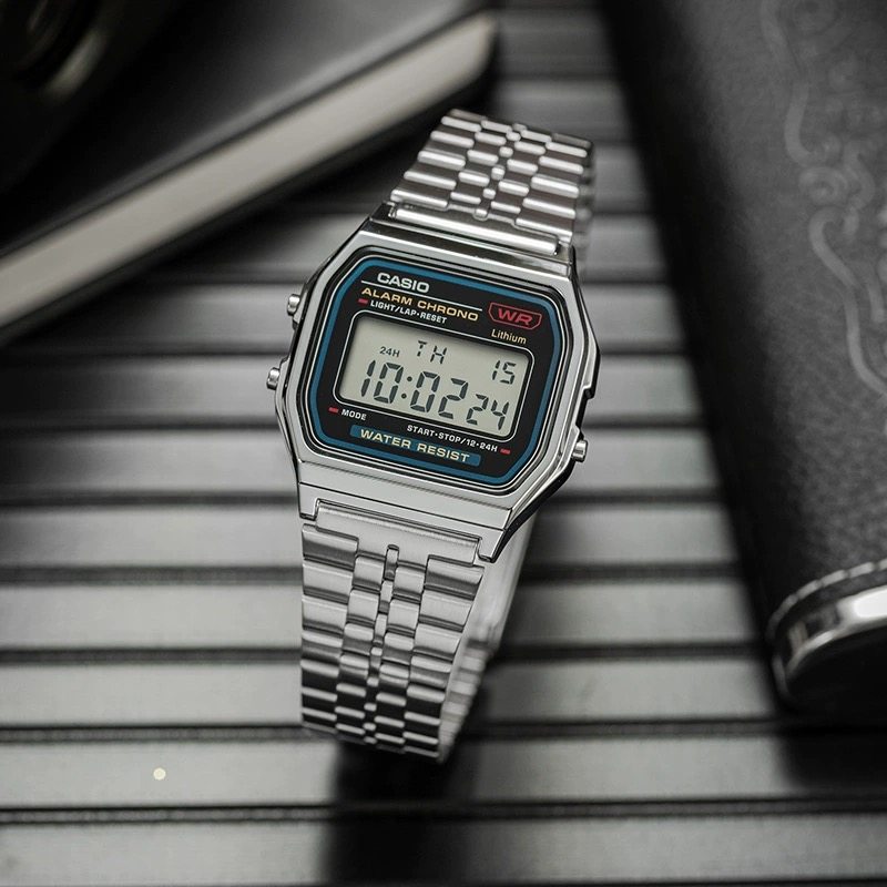 CASIO卡西欧手表正品经典小方块银表复古防水学生男女A158W A159W,手表,日韩腕表,淘宝优惠券,粉丝福利购,淘宝优惠卷