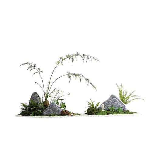 仿真南天竹绿植造景室内客厅楼梯下迎客松景观组合小套装隔断装饰