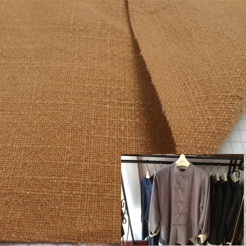 4.54.5RTZ麻洗水亚麻棉面料竹节麻洗水绉皱布*秋冬复古茶服家纺