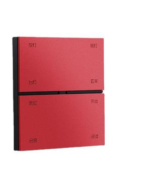 涂鸦智能开关面板ZigBee金属大红色智能开关无线wifi语音场景家居