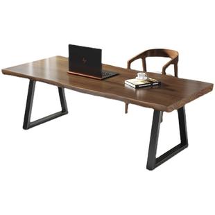 实木电脑桌简约双人办公桌家用儿童学习桌写字书桌小型长方会议桌