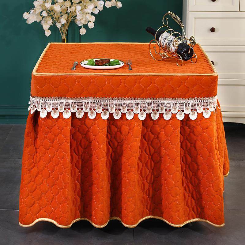 冬季加厚电暖炉烤火罩正方形套电烤炉罩子电暖桌罩烤火桌布