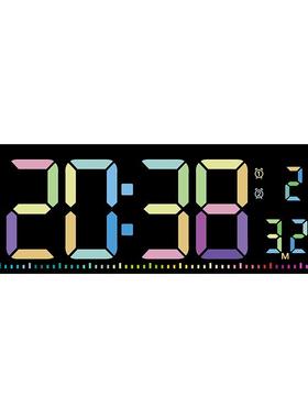 创意挂钟简约彩色客厅挂钟健身房秒表时钟多功能钟表大屏幕6663