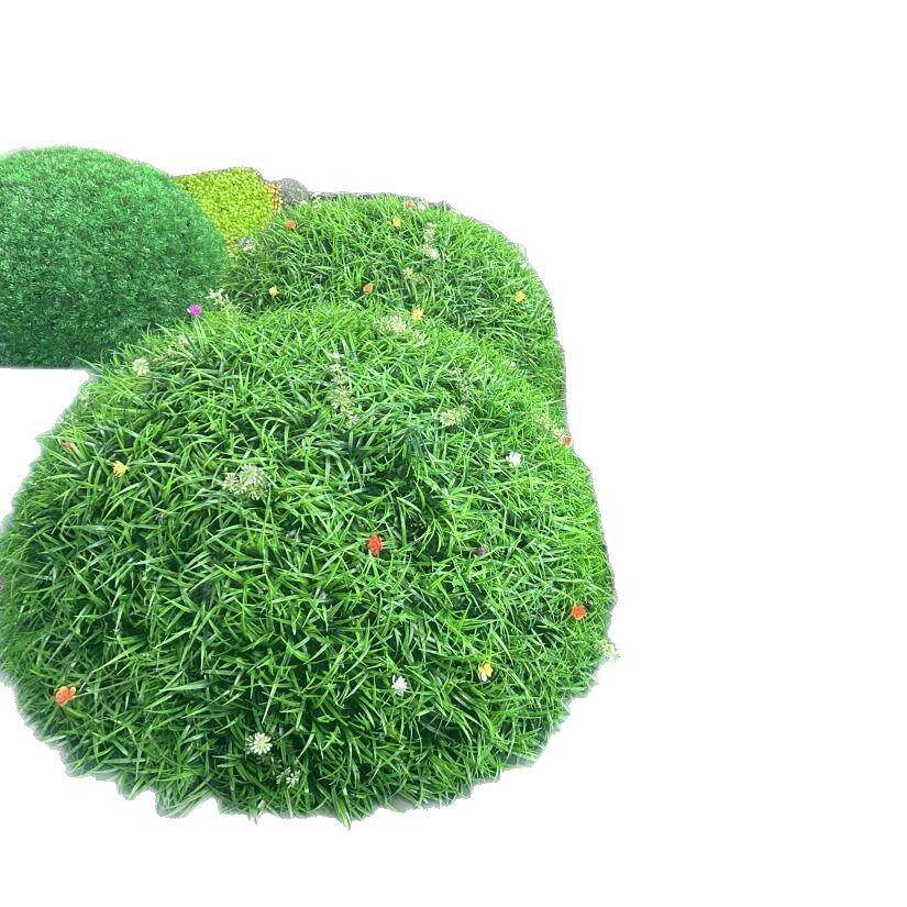 户外绿植井盖遮挡装饰品空心仿真绿植大秧苗带花草球装饰米兰草球