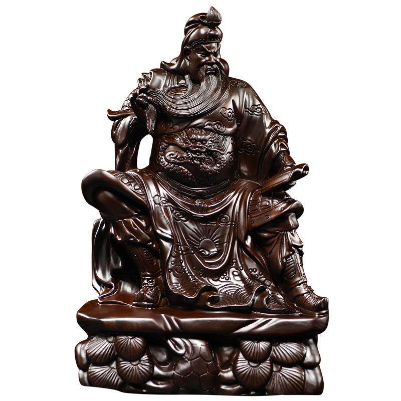 木雕摆件关公实木质雕刻神像家居中式客厅店面供奉武财神乔迁礼品