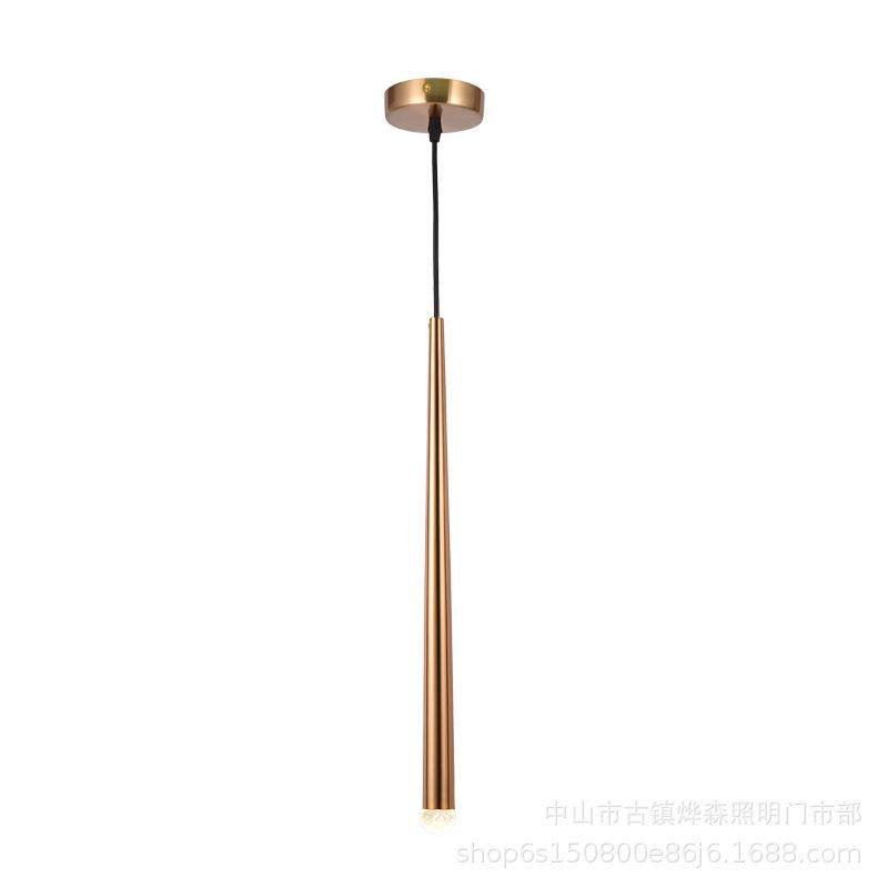 北欧轻奢现代简约卧室蜡烛床头灯网红单头圆柱长线水晶小吊灯