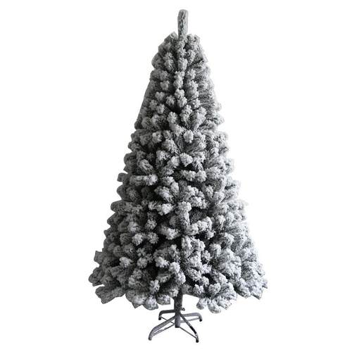 大型植绒喷雪圣诞树白色加密仿真圣诞树圣诞派对场景装饰树多尺寸