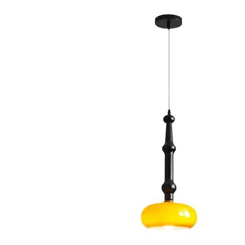 中古风卧室床头吊灯复古创意简约餐厅灯胡桃木色大厅吧台餐桌灯具