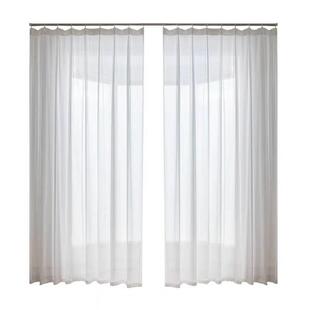 网红梦幻帘竖百叶白色客厅窗帘白纱卧室纱帘透光不透人阳台窗纱帘