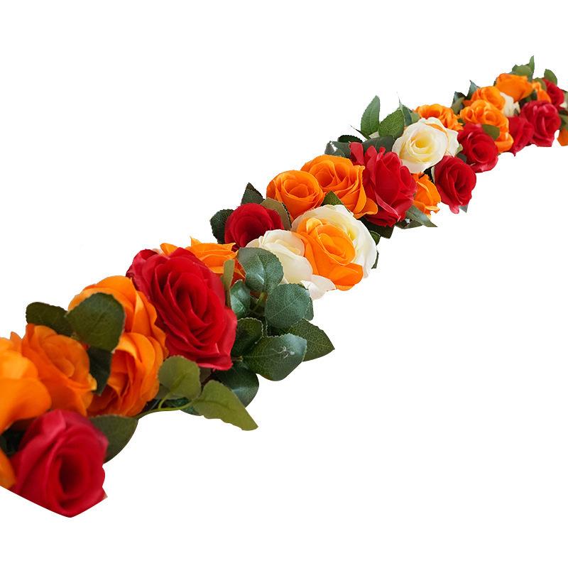 i房ns婚装饰藤蔓2米仿真藤结装婚仿真花床头花假花玫瑰藤条婚礼花