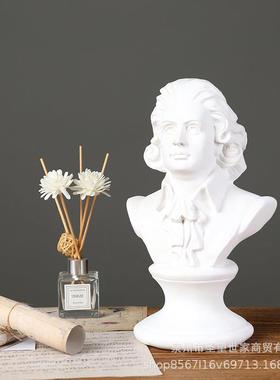 莫扎特欧式人物石膏像装饰雕塑摆件素描头像美术教具欧式模型雕像
