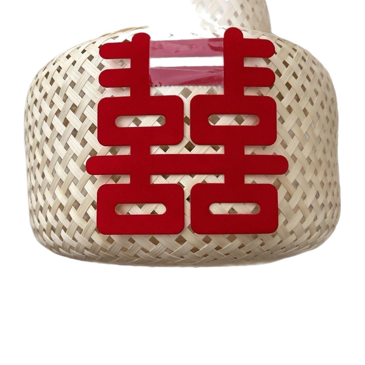 新中式婚纱摄影喜嫁风拍摄道具藤编镂空灯笼红背景装饰竹编灯笼纸