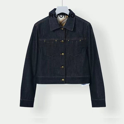 RUJING丨黑标【丹宁回潮】拼格牛仔外套-HCSL-197