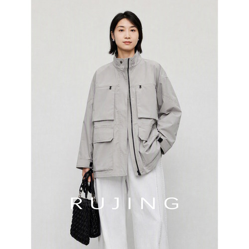 RUJING丨黑标 Octa超轻抓绒风衣式外套女2026秋冬超保暖口袋夹克