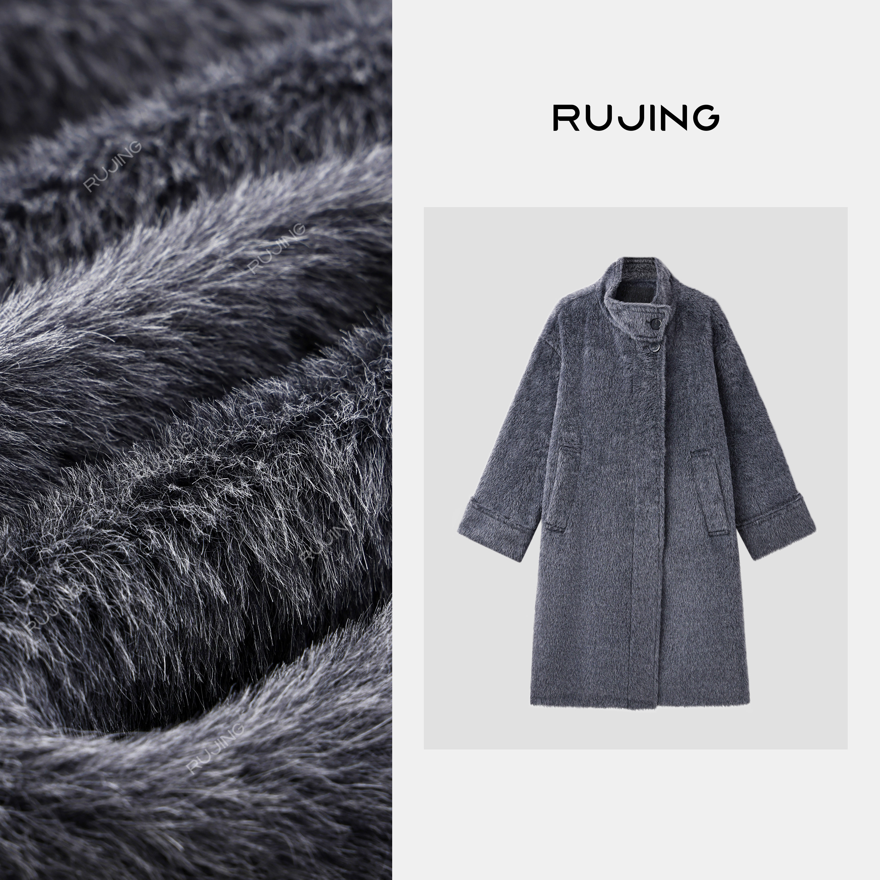 RUJING丨黑标【Baby羊驼大衣】65%阿尔巴卡苏力羊驼毛30%羊毛法式,女装/女士精品,羊绒大衣,淘宝优惠券,粉丝福利购,淘宝优惠卷