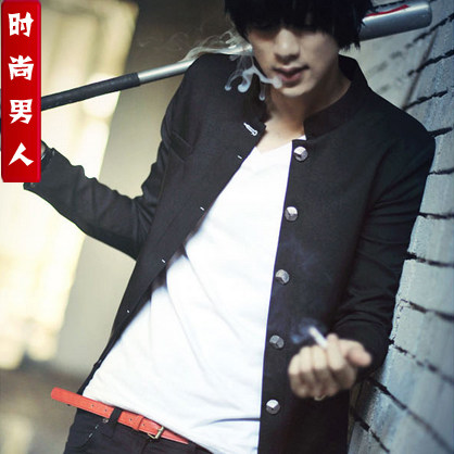 男士立领中山装青年小西服套装