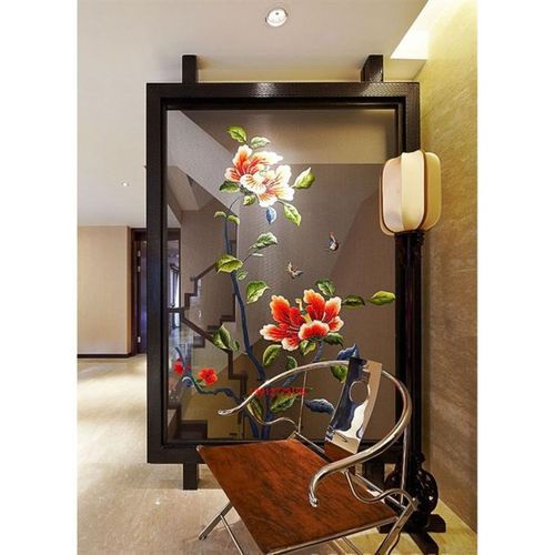 新中式双面绣屏风网格网纱网布手工刺绣苏绣成品工程隔断透气带框