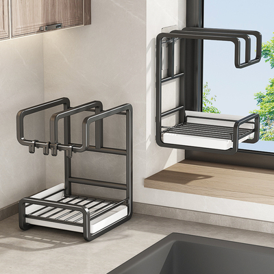 厨房置物架抹布架水槽沥水架免打孔壁挂海绵钢丝球洗碗毛巾收纳架