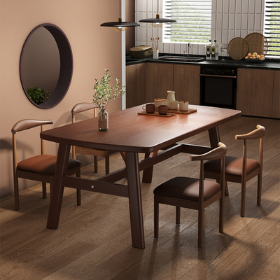 桌子餐饮商用桌椅组合餐厅快餐店长方形出租房用小公寓餐桌经济型