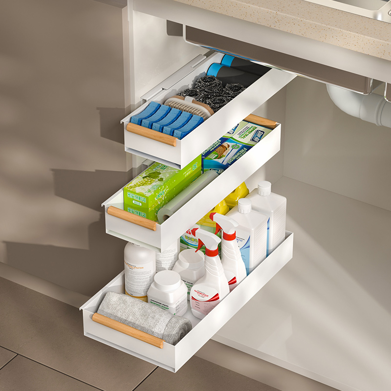 调味料置物架厨房拉篮抽拉式超深柜侧边橱柜拐角侧装极窄侧面收纳