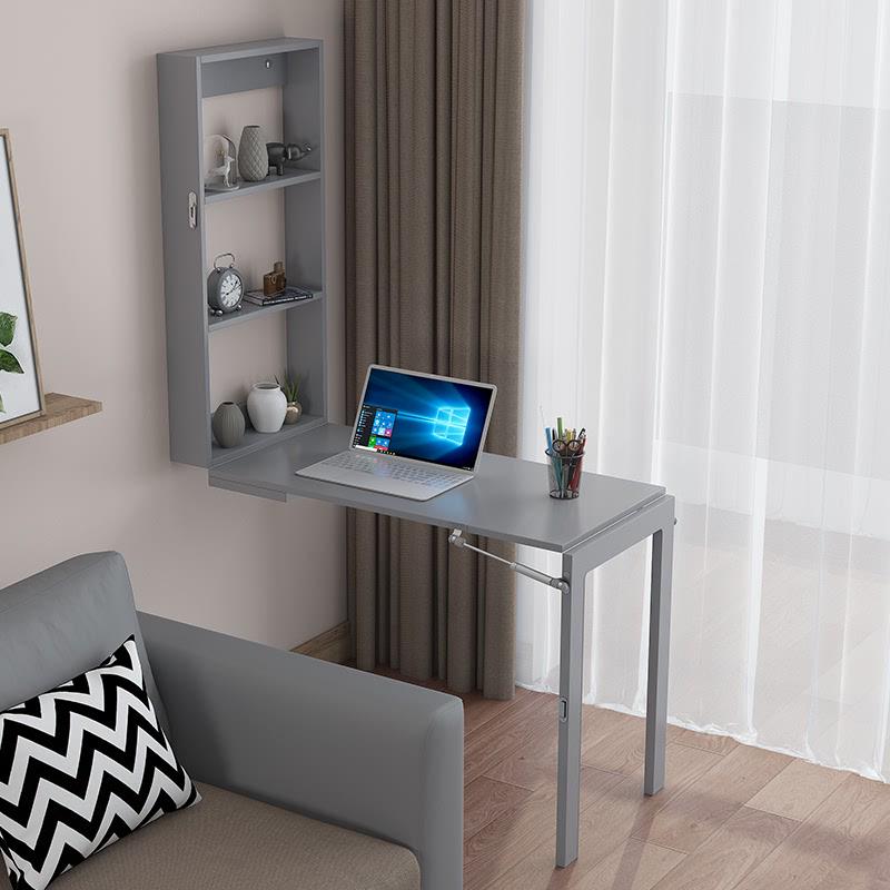 壁墙可折叠桌小户型百变功能家用电脑小书桌简约挂墙摆物架餐饮