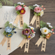 森系婚礼胸花新郎新娘结婚胸针手腕花伴郎伴娘团仿真襟花父母家人