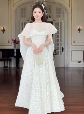 越南小众品牌SoVintage蕾丝长款连衣裙优雅气质礼服套装