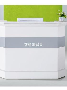 小型jh台待台弧形吧台接美容院收银公司前迎台宾白色前台柜台