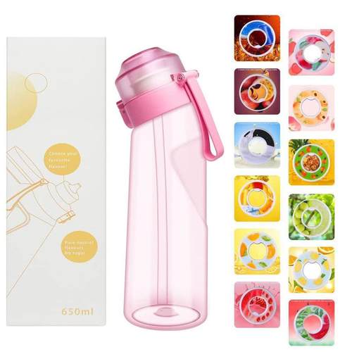 爆款创意0糖0卡渐变色玩味杯运动吸管香味杯弹跳果味杯带12味