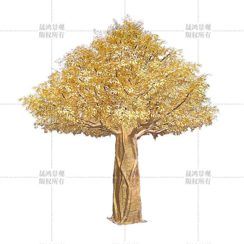 仿真黄金榕树假树网红商场摇钱树景观景区许愿树造景人工造发财树
