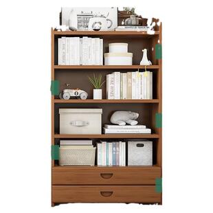 书架置物架落地多层简易桌上收纳架实木小书柜桌面客厅学生省空间