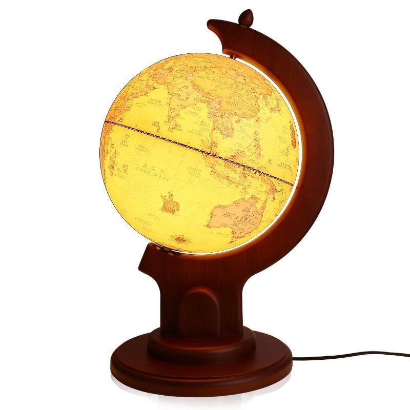 d32c木质大号古地球仪摆件le台仿灯办m公室家居装饰开业礼品