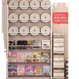 靠墙多层儿童书架挂墙壁挂儿童铁艺一体子门后客厅置物架打孔收纳