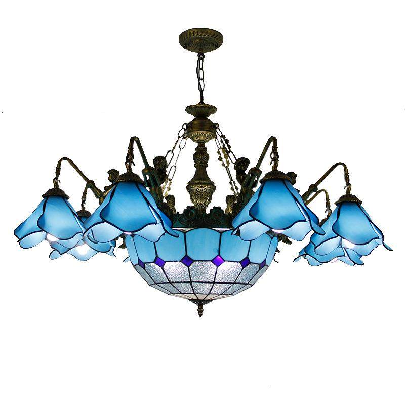 欧式田园荷花蒂凡尼客厅餐厅书房吊灯酒店大堂装饰酒吧工程吊灯,家装灯饰光源,智能吊灯,淘宝优惠券,粉丝福利购,淘宝优惠卷