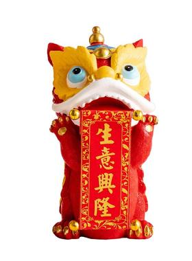 中国风舞狮树脂装饰桌面家居新年摆件玄关开业乔迁结婚送礼